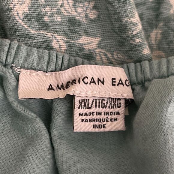 American Eagle 2021 Linen Cotton Floral Crop Top Blouse Women's Size XXL - Picture 4 of 8